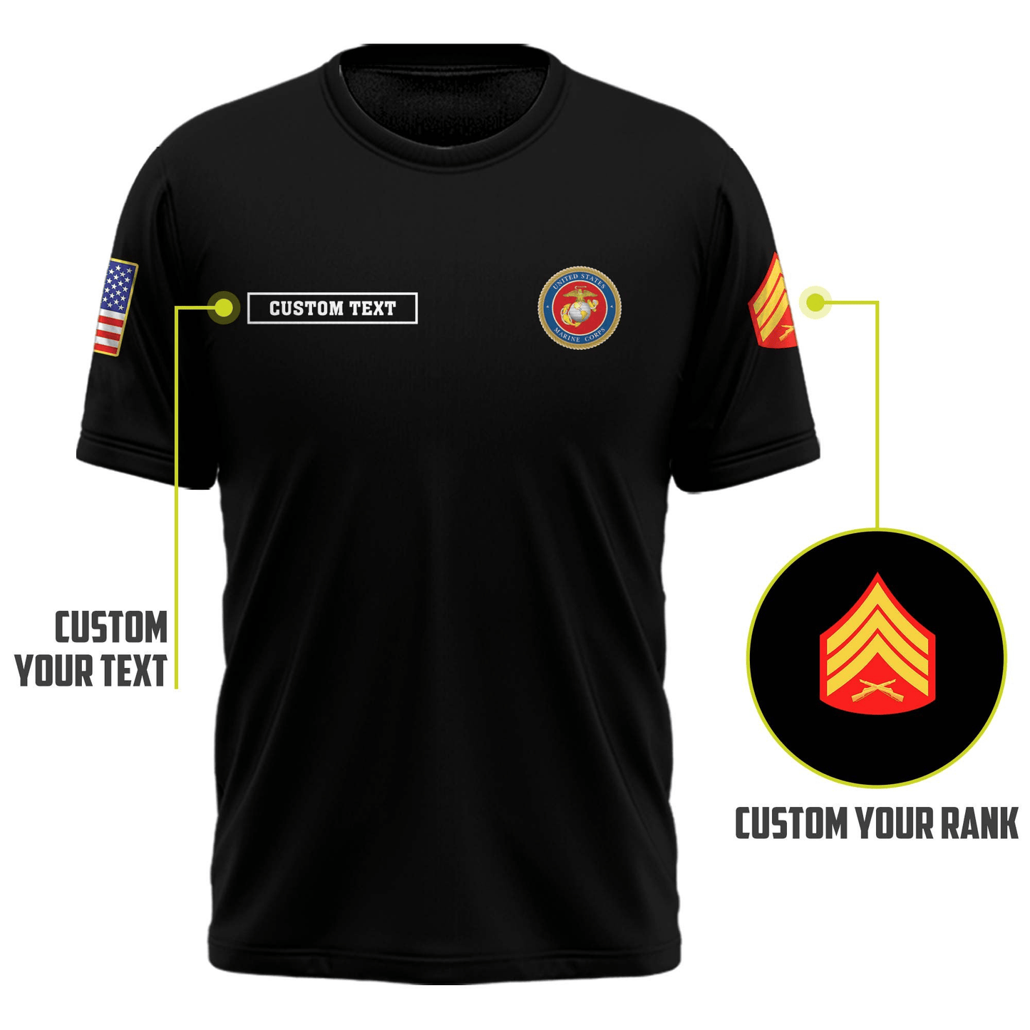 US Marine Corps (USMC) Customized U.S. Marines Legacy T-Shirt #00AB123